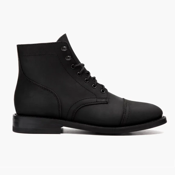 Captain Black Leather Lace-Up Boots - Image 4