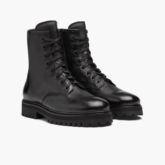 Combat Leather Lace-Up Boots - Image 3