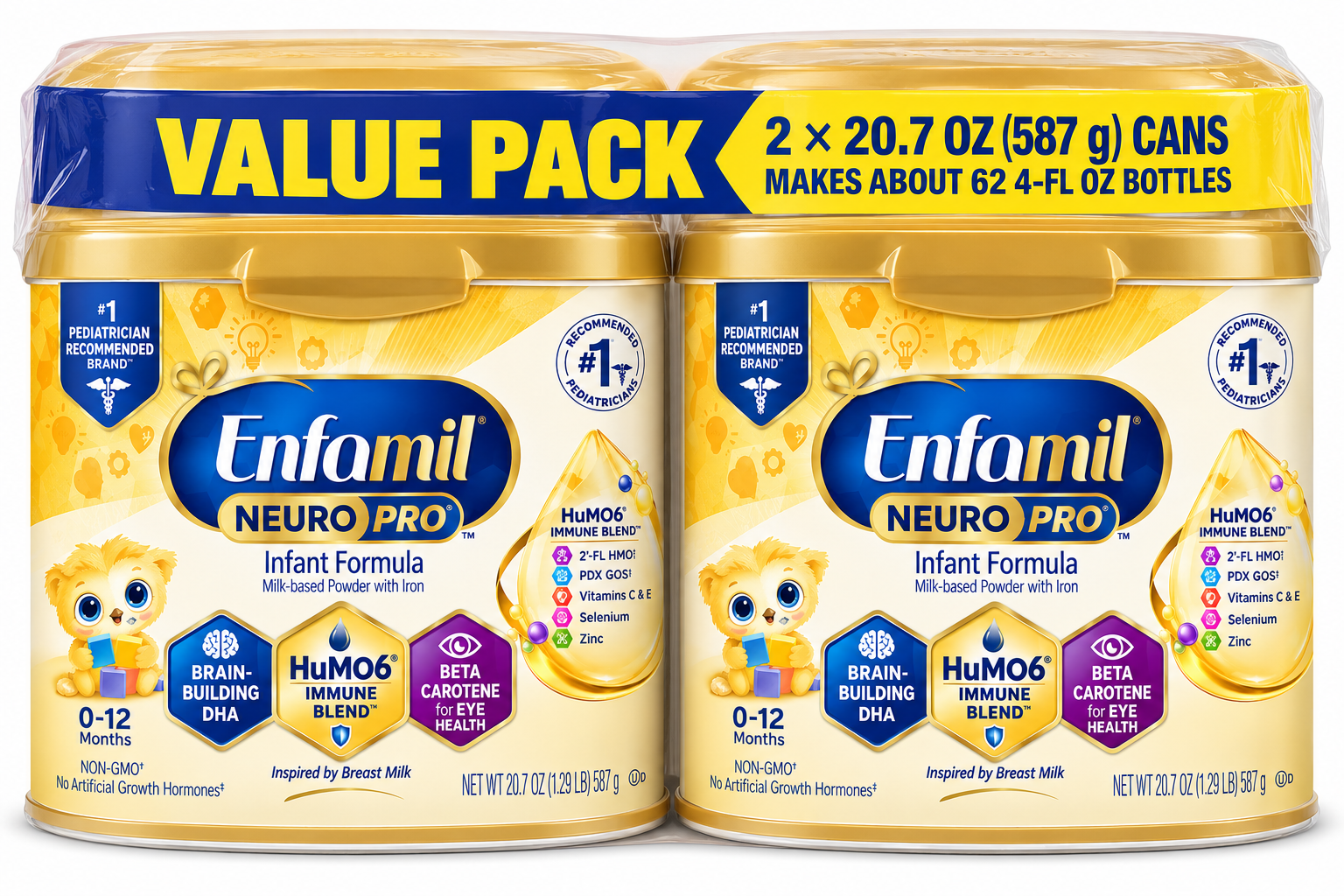 Enfamil NeuroPro Care Infant Formula Powder – HuMO6 Immune Blend, Brain-Building DHA & amp; Beta Carotene for Eye Health